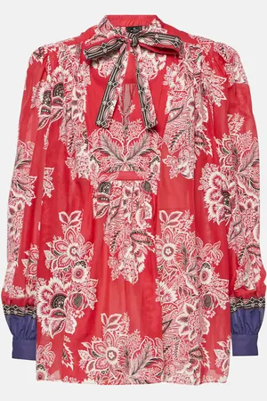 Etro Bedruckte Bluse aus Baumwolle und Seide