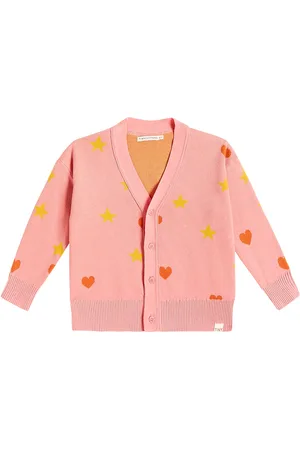 Tiny Cottons Cardigan Hearts Stars aus Baumwoll-Jacquard