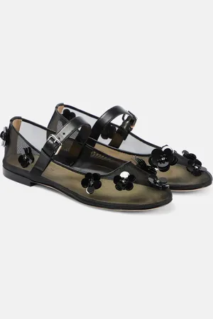 Mach & Mach Verzierte Mary-Jane-Ballerinas aus Mesh