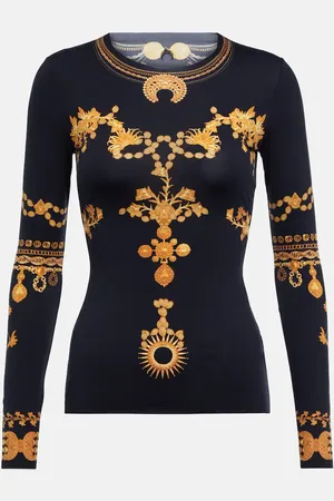 Marine Serre Bedrucktes Top aus Jersey