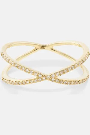 STONE AND STRAND Ring X aus 10kt aus Gelbgold mit Diamanten