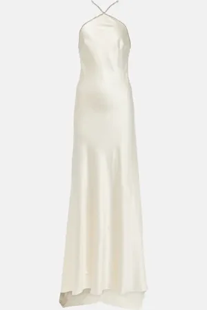 Roland Mouret Bridal Verzierte Robe aus Satin