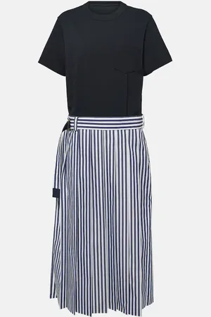 SACAI Midikleid aus Baumwollpopeline