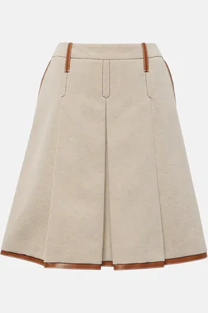 Miu Miu Midirock aus Canvas mit Leder