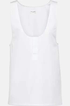 Saint Laurent Top aus Baumwollpopeline