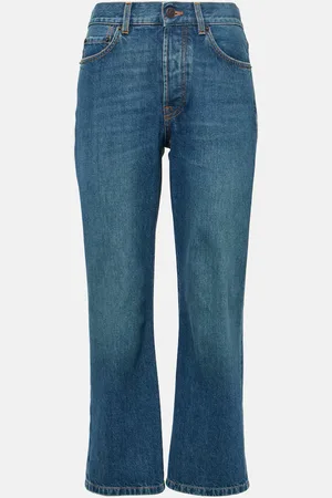 The Row Mid-Rise Straight Cropped Jeans Lesley