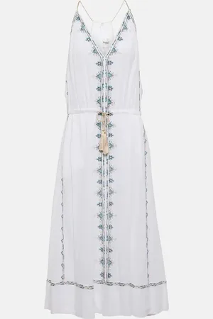 Marant Etoile Besticktes Midikleid Siana aus Baumwolle
