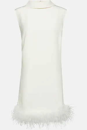 RIXO London Bridal Minikleid Candice aus Seide mit Federn