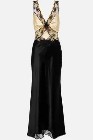 SIR Maxikleid Aries aus Seide mit Spitze