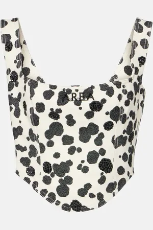 AREA Bedrucktes Top aus Denim