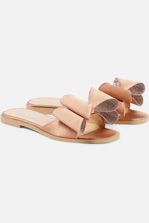 Mach & Mach Pantoletten Le Cadeau Double Bow aus Satin