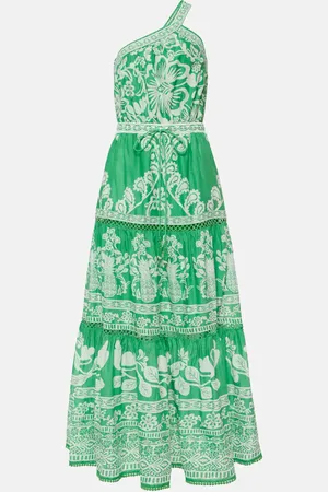 Farm Rio Maxikleid Sweet Garden Green aus Baumwolle