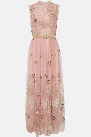 Costarellos Bestickte Robe aus Tüll