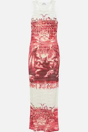 Jean Paul Gaultier Bedrucktes Maxikleid aus Jersey