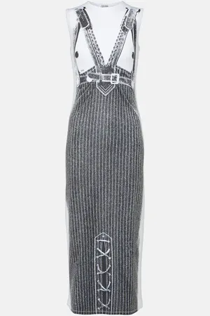 Jean Paul Gaultier Bedrucktes Midikleid aus Jersey