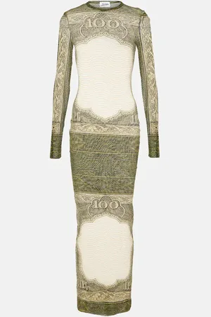 Jean Paul Gaultier Bedrucktes Maxikleid aus Mesh