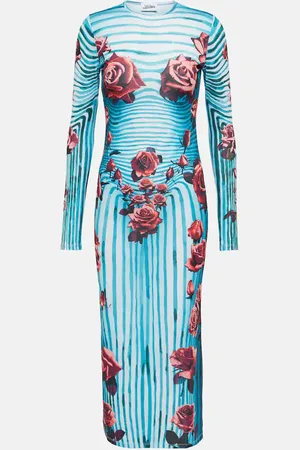 Jean Paul Gaultier Bedrucktes Midikleid aus Jersey