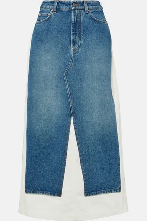 Jean Paul Gaultier Maxirock aus Denim und Baumwolle