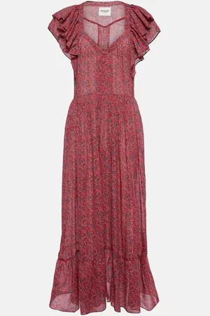 Marant Etoile Bedrucktes Midikleid Godralia aus Baumwolle