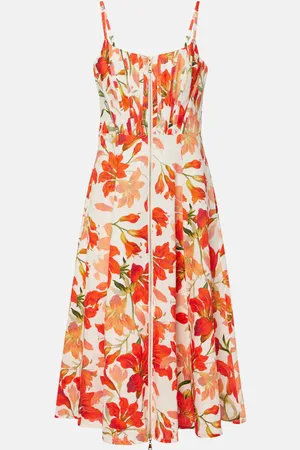 ZIMMERMANN Bedrucktes Midikleid Tranquillity aus Leinen