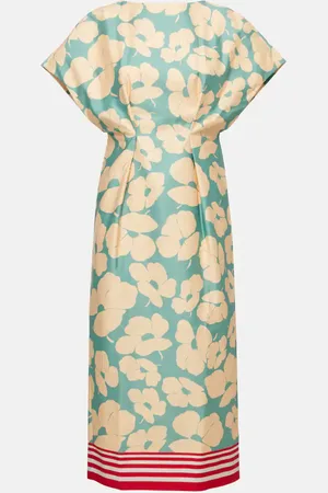 DRIES VAN NOTEN Bedrucktes Midikleid aus Satin
