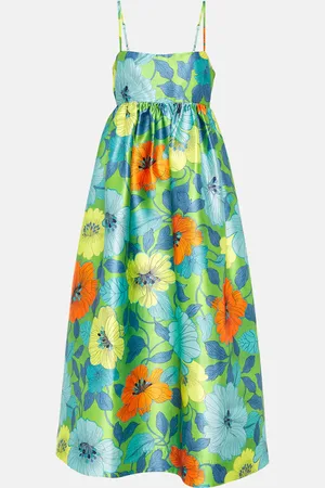 ALÉMAIS Alémais Bedrucktes Midikleid aus Satin