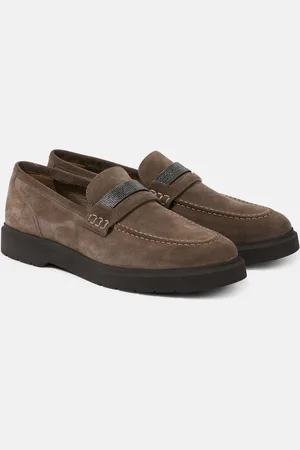 Brunello Cucinelli Loafers Monili aus Veloursleder