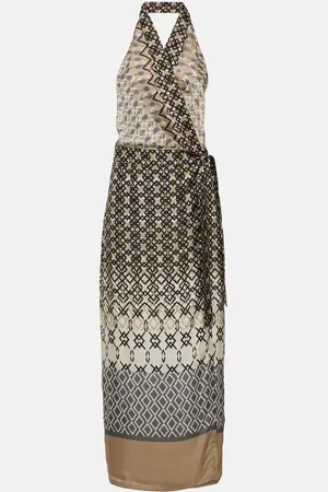 Brunello Cucinelli Bedrucktes Maxikleid aus Seide