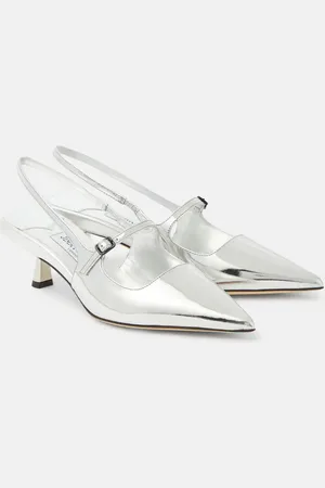 Jimmy Choo Slingback-Pumps Didi 45 aus Metallic-Leder