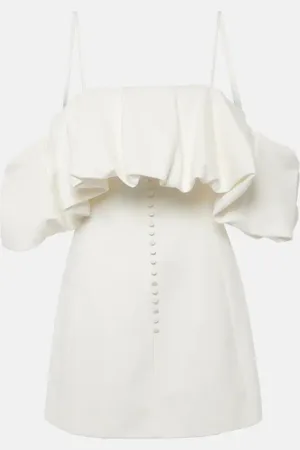 Simkhai Minikleid Puff aus Baumwolle und Leinen