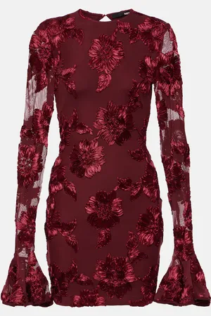 ROTATE Besticktes Minikleid aus Mesh