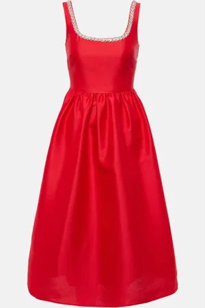Self-Portrait Verziertes Midikleid aus Taft