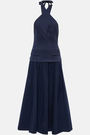 Staud Maxikleid Harrington aus Baumwolle