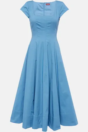Staud Midikleid Wells aus Baumwolle