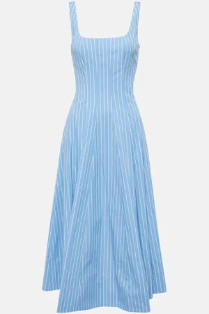 Staud Midikleid Wells aus Baumwollpopeline