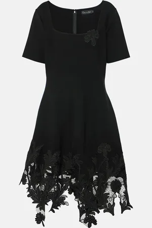 Oscar de la Renta Minikleid aus Strick mit Spitze