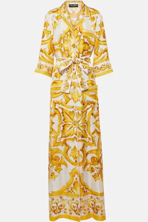 Dolce & Gabbana Maxikleid Majolica aus Seiden-Twill