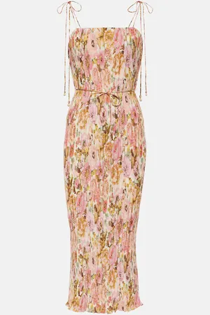 ZIMMERMANN Bedrucktes Slipdress Golden Pleated