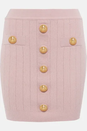 Balmain High-Rise-Minirock aus Strick