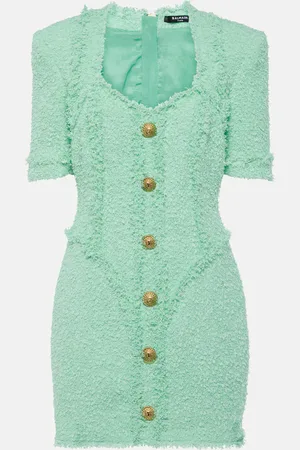 Balmain Verziertes Minikleid aus Tweed