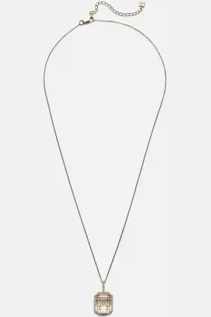 Mateo Halskette aus 14kt Gelbgold mit Diamanten und Quarz
