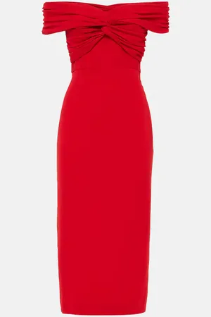 Self-Portrait Off-Shoulder-Midikleid aus Crêpe