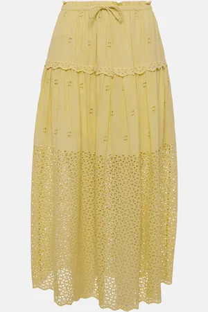 ULLA JOHNSON Maxirock Lucia aus Baumwoll-Voile