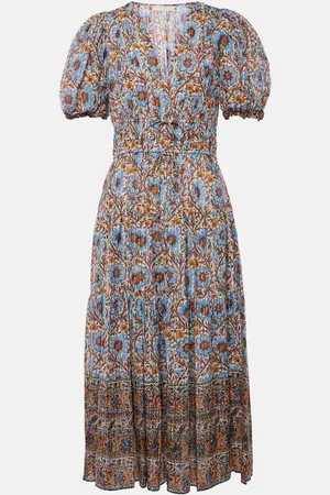 ULLA JOHNSON Midikleid Ilana aus einem Baumwollgemisch