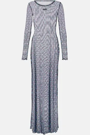 Marine Serre Maxikleid All Over Moon aus Mesh