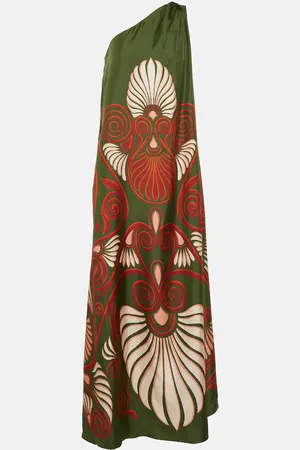 La DoubleJ One-Shoulder-Maxikleid Roy aus Seiden-Twill