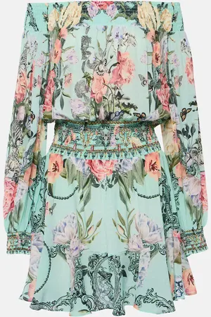 Camilla Off-Shoulder-Minikleid aus Seide