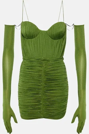 ALEX PERRY Minikleid aus Jersey mit Kristallen