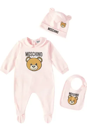 Moschino Baby Set Teddy Bear aus Strampler, Lätzchen und Mütze