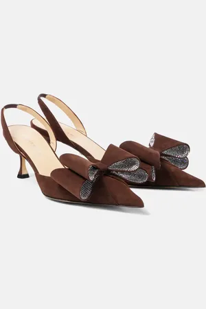 Mach & Mach Verzierte Slingback-Pumps Le Cadeau 65 aus Veloursleder